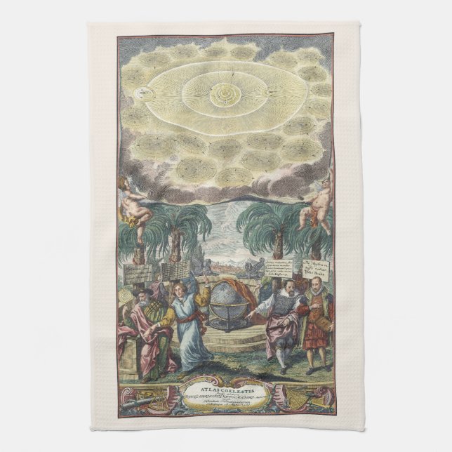 Paño De Cocina Atlas Coelestis de Doppelmaier, Astronomía de époc (Vertical)