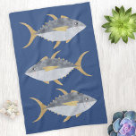 Paño De Cocina Atún Fish<br><div class="desc">Pescado divertido del atuna con una sonrisa descarada,  perfecto para su barco o casa de playa. Arte original de Nic Squirrell.</div>