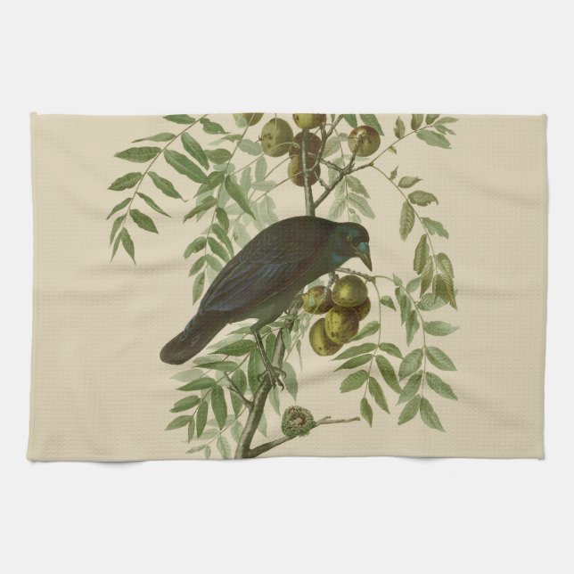 Paño De Cocina Audubon American Crow Black Bird (Horizontal)