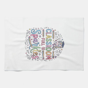 Paño De Cocina Aula de Unicornio Llena de Destellos Merch Origina