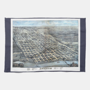 Paño De Cocina Austin, Texas Antique Aerial City Map de 1873