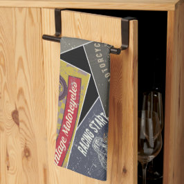 Paño De Cocina Auto retro multicolor