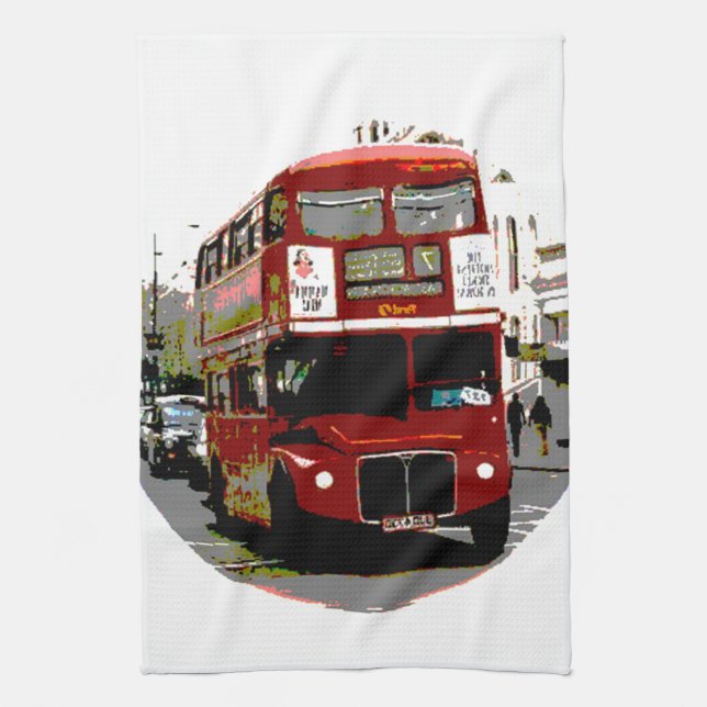 Paño De Cocina Autobús Rojo de Londres (Vertical)