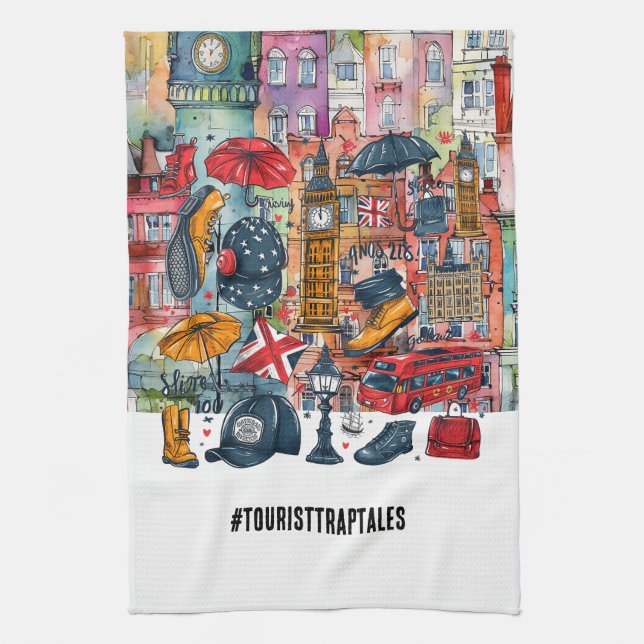 Paño De Cocina Autobús Westminster Big Ben Doble Deck de Londres (Vertical)