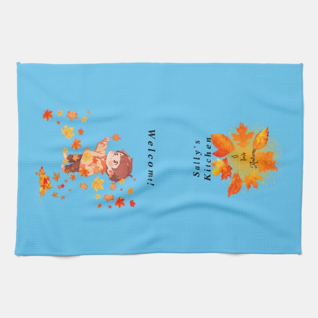 Paño De Cocina Autumn Leaves Fun (Horizontal)