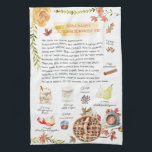 Paño De Cocina Autumn Pie | Heirloom de la receta de acuarela<br><div class="desc">Para un regalo único, haz un lote de bondad directamente de una de las recetas atesoradas de la abuela, y obsequia junto con una toalla de té de la herencia impresa con la misma receta. Convierte las recetas escritas a mano de tu madre o abuela o tías en toallas de...</div>