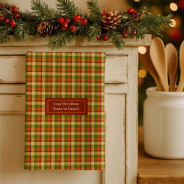 Paño De Cocina Autumn Plaid Dish Towel Custom Name Thanksgiving