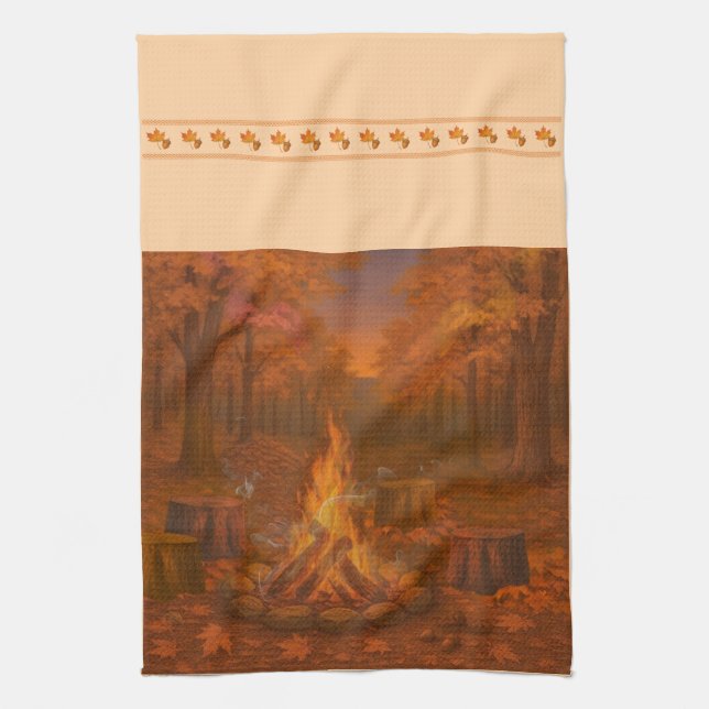 Paño De Cocina Autumn Twilight Bonfire Kitchen Towels (Vertical)