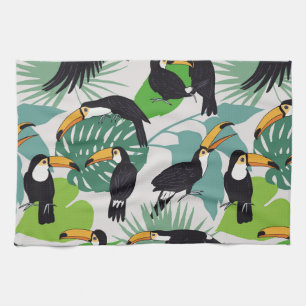 Paño De Cocina Ave Turca: Patrón de hojas de palmera