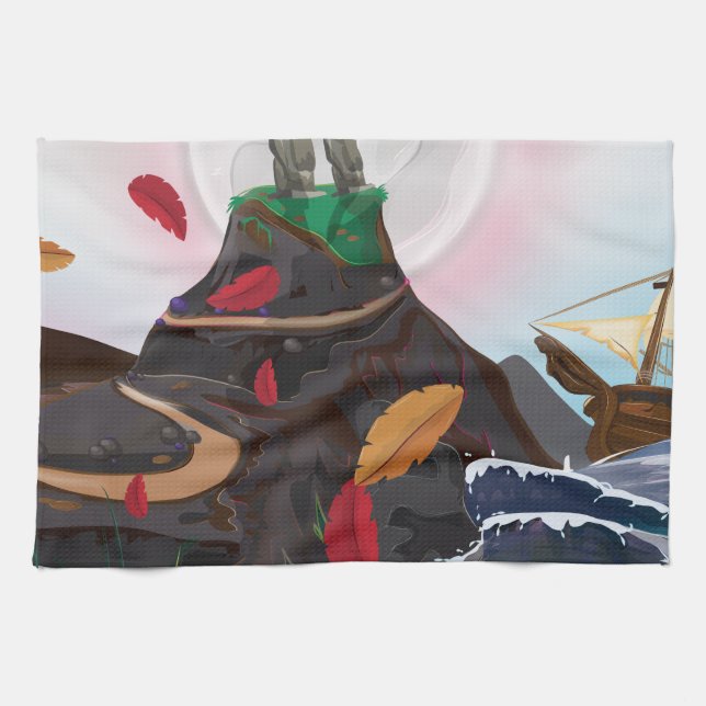 Paño De Cocina Aventura de Isla de Pascua (Horizontal)