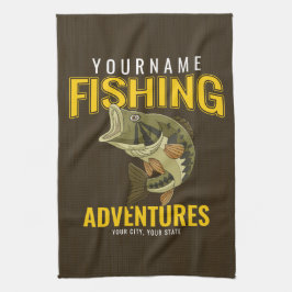 Paño De Cocina Aventuras de pesca personalizadas: pescador de baj