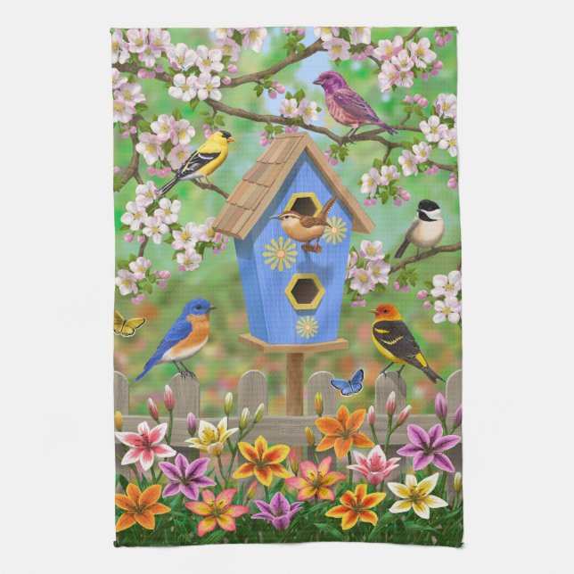 Paño De Cocina Aves del Songbirds Lily Garden (Vertical)