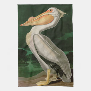Paño De Cocina Aves estadounidenses blancas pelícanas de Améric