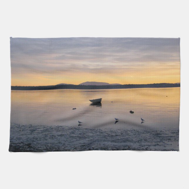 Paño De Cocina Aves marinas y barco (Horizontal)