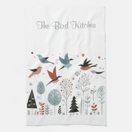 Paño De Cocina Aves y Bosque Nórdicos Personalizados