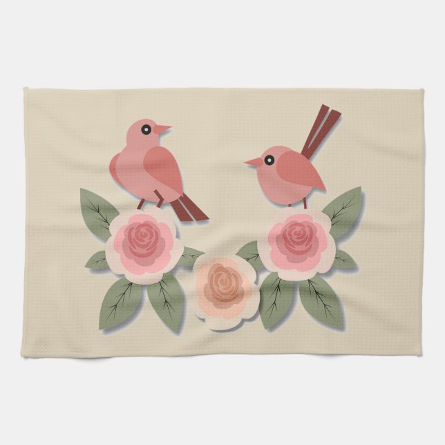 Paño De Cocina Aves y flores (Horizontal)