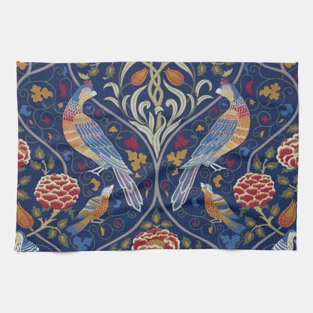 Paño De Cocina Aves y flores, William Morris (Horizontal)