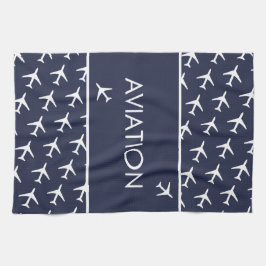 Paño De Cocina Aviación del piloto de aviones Funky White Plane