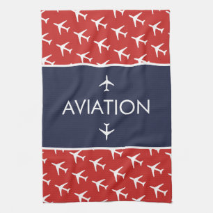 Paño De Cocina Aviación piloto de aviones Funky White