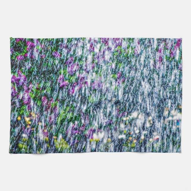 Paño De Cocina Aviones de caza y flores de lila (Horizontal)