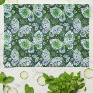 Paño De Cocina Away Paisley Butterfly Print Green