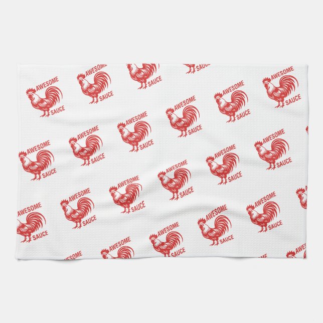 Paño De Cocina Awesome Sauce Rooster Funny (Horizontal)