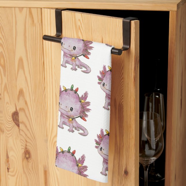 Paño De Cocina Axolotl festivo (Pliegue de tercios)