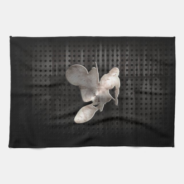 Paño De Cocina Azote del motocrós; Negro fresco (Horizontal)