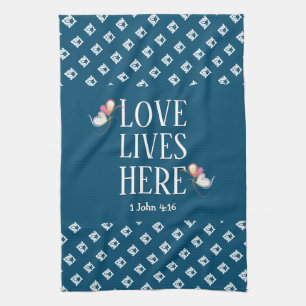 Paño De Cocina Azul   AMAR LA VIDA AQUÍ   Personalizable elegante