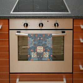 Paño De Cocina Azul Campestre Óxido Rústico Granja Personalizable