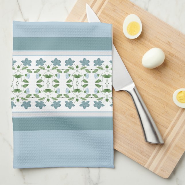 Paño De Cocina Azul claro y oscuro (Doblado Cuarto)