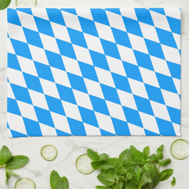 Paño De Cocina Azul de Baviera para cocina (Doblado)