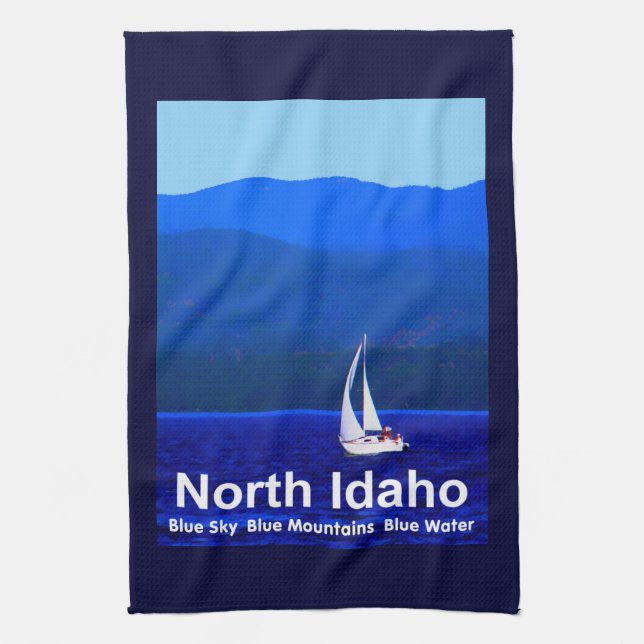 Paño De Cocina Azul de Idaho del Norte (Vertical)