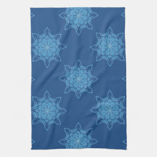 Paño De Cocina Azul del copo de nieve