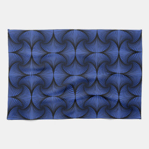 Paño De Cocina Azul del ventilador de vieira 3D geométrico gráfic