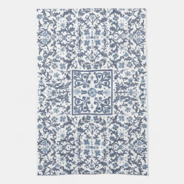 Paño De Cocina Azul Denim Floral