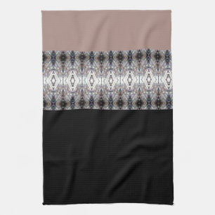Paño De Cocina azul gris Rosa y negro moderno acentuado