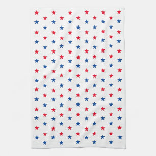 Paño De Cocina Azul marino, rojo, blanco, estrellas patriótico am