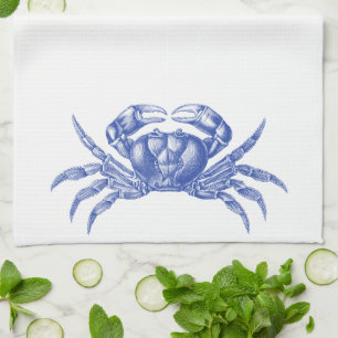 Paño De Cocina Azul náutico del estilo del artesano de la