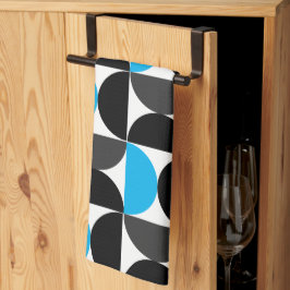 Paño De Cocina Azul negro y gris de mediados del siglo XX