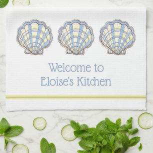 Paño De Cocina Azul Preppy y Amarre Plaid Vieira Concha