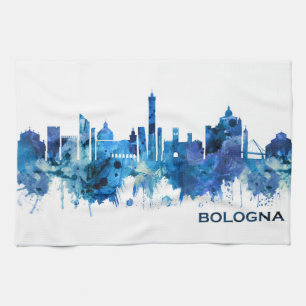 Paño De Cocina Azul Skyline de Bologna Italia
