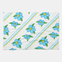 Paño De Cocina Azul verde azulado y amarillo
