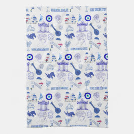Paño De Cocina Azul y Blanco de Grecia