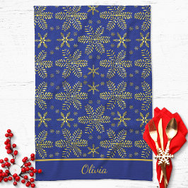 Paño De Cocina Azul y oro personalizado