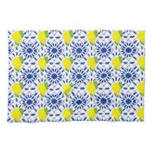Azulejo de limón geométrico azul