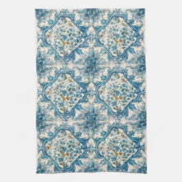 Paño De Cocina Azulejo de Talavera de oro azul y blanco aspecto 3