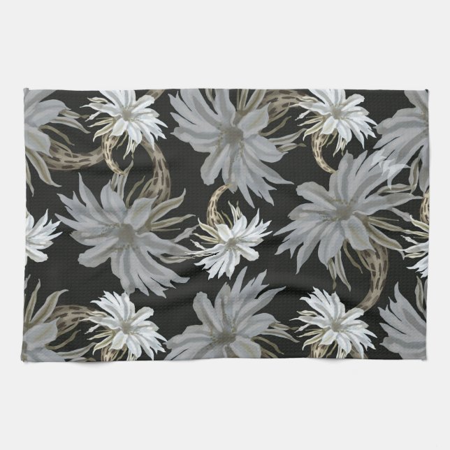 Paño De Cocina Azulejo floral estético (Horizontal)