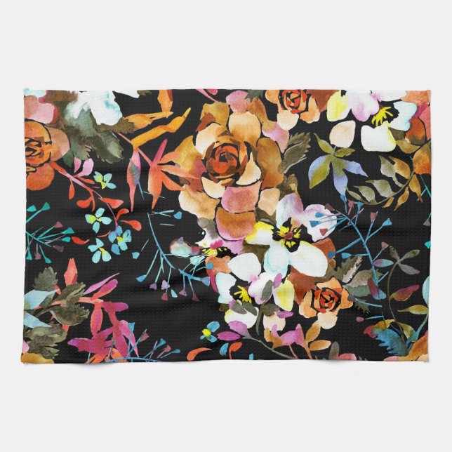 Paño De Cocina Azulejo floral estético (Horizontal)