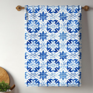 Paño De Cocina Azulejo Mediterráneo Azul